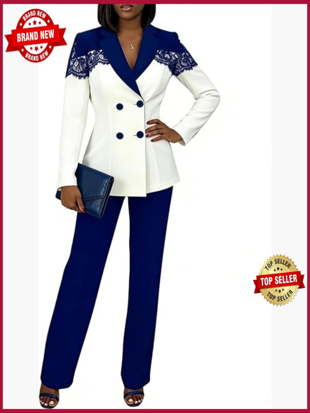 Women 2 Piece Pants Suit Set Business Casual Blazer Office Outfits